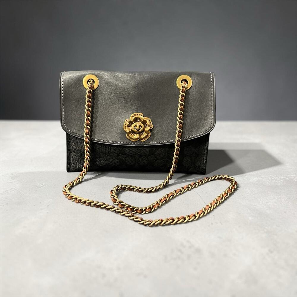 Coach Parker shoulder bag in colorblock signature canvas